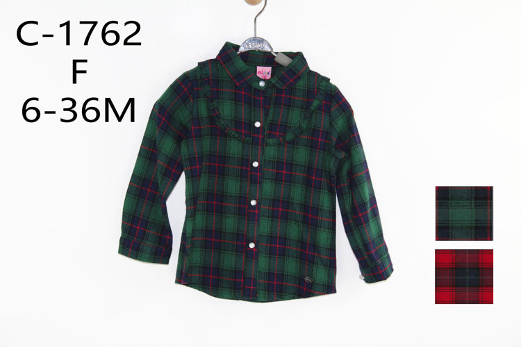 Picture of C1762- THERMAL WINTER MATERIAL CHECKED SHIRT BABIES GIRLS